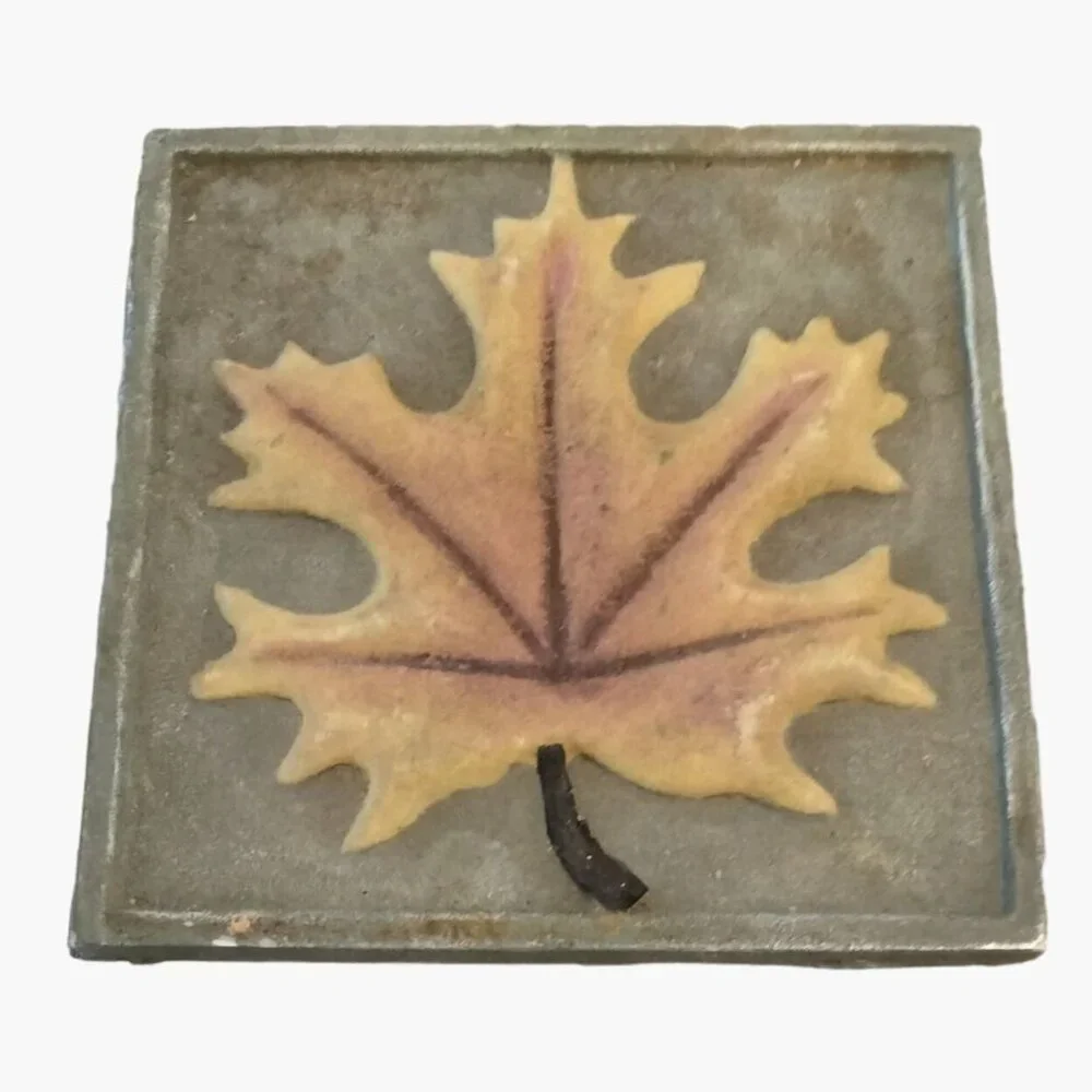 Autumn Leaf Design Coasters Trivet Maple Oak Elm 4x4 inch Set Of 3